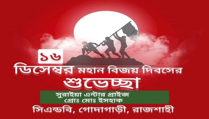 সুরাইয়া এন্টার প্রাইজ এর পক্ষে থেকে মহান বিজয় দিবসের শুভেচ্ছা