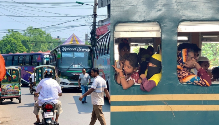রাজশাহীতে ফিরতি যাত্রা শুরু, যাত্রীদের উপচে পড়া ভিড় 